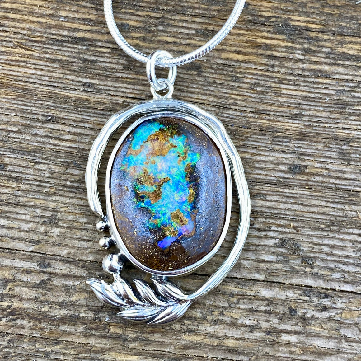 Earth crystal pipe opal Pendant