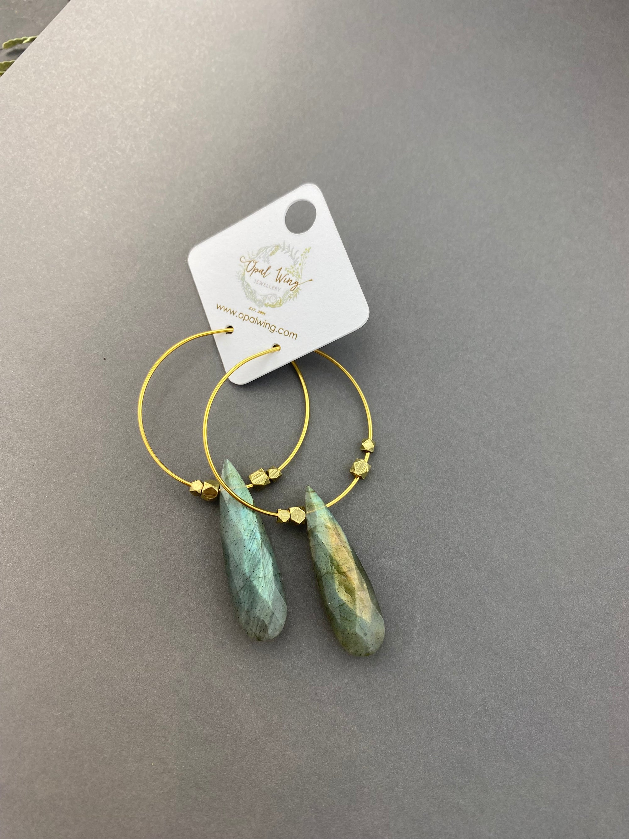 Gold Filled *Selene* earrings with Golden Labradorite
