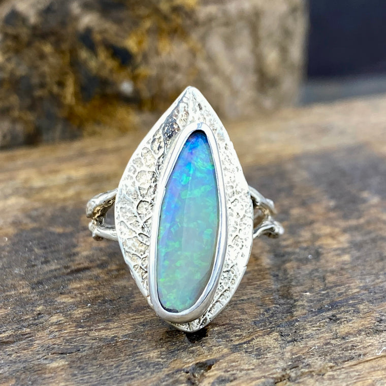 Deep Crystal Fire Opal Alder Ring