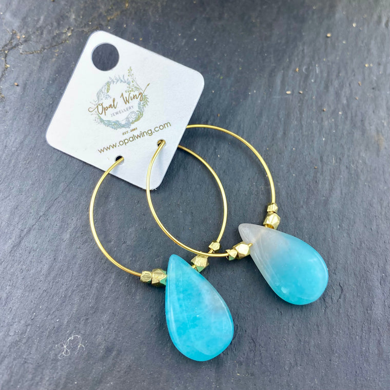 Gold Filled *Selene* earrings with Amazonite