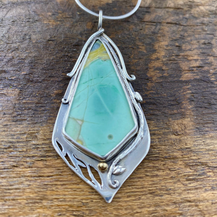 Vitality Gorgeous and Rare Clay Canyon Variscite Pendant