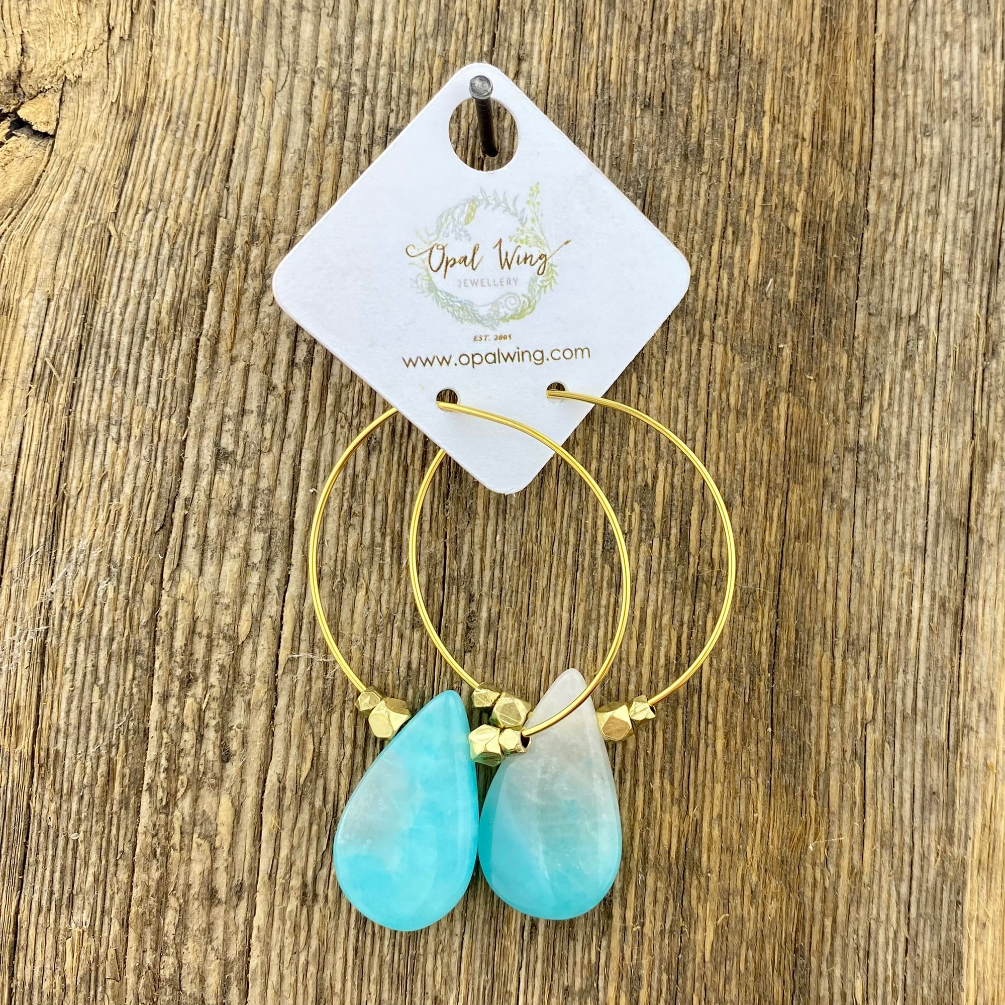 Gold Filled *Selene* earrings with Amazonite