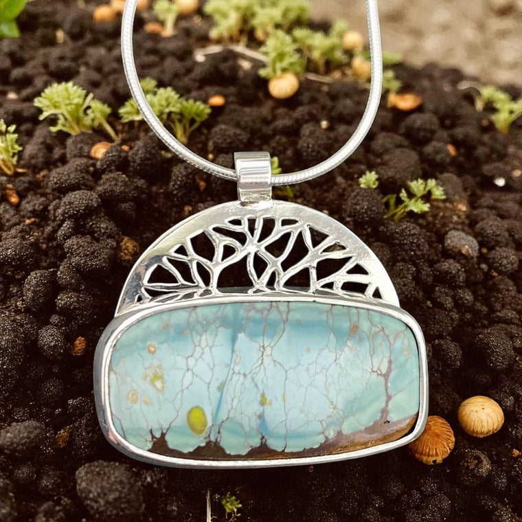 Expansion with Natural Gobi Turquoise Pendant