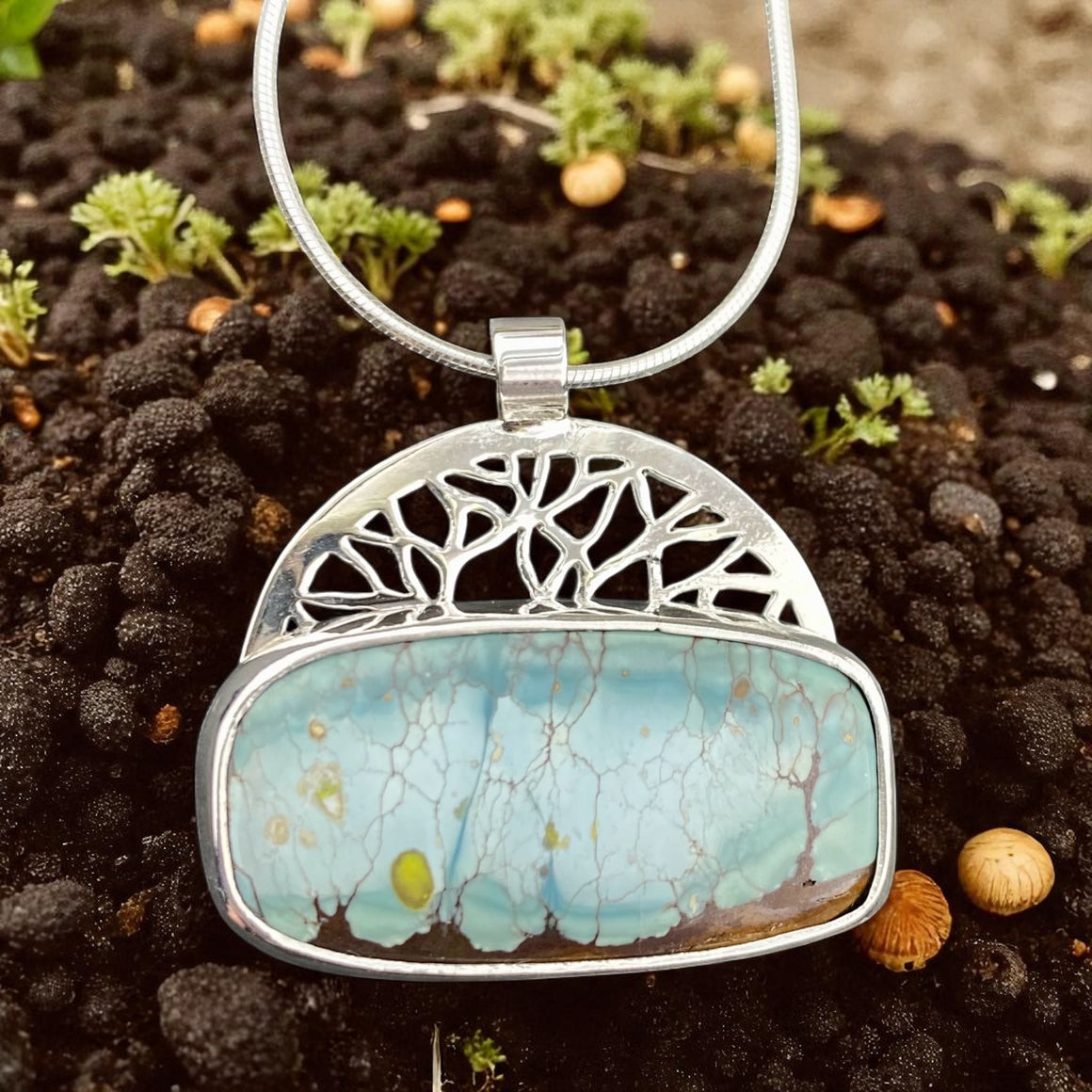 Expansion with Natural Gobi Turquoise Pendant