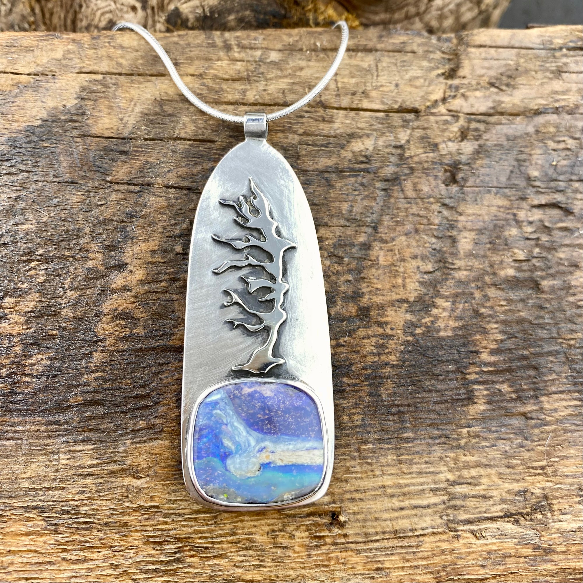 Windswept Georgian Bay with Boulder Opal Pendant