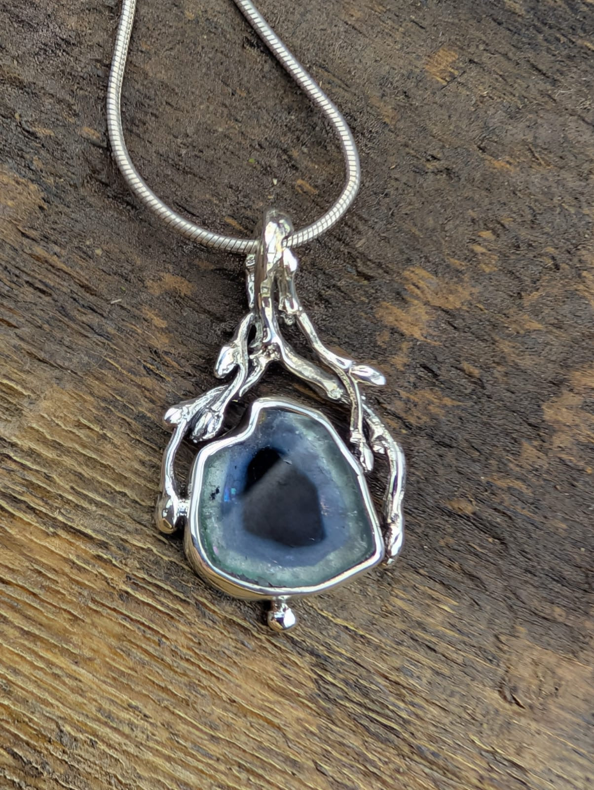 Blue Indicolite Woodland Tourmaline Pendant