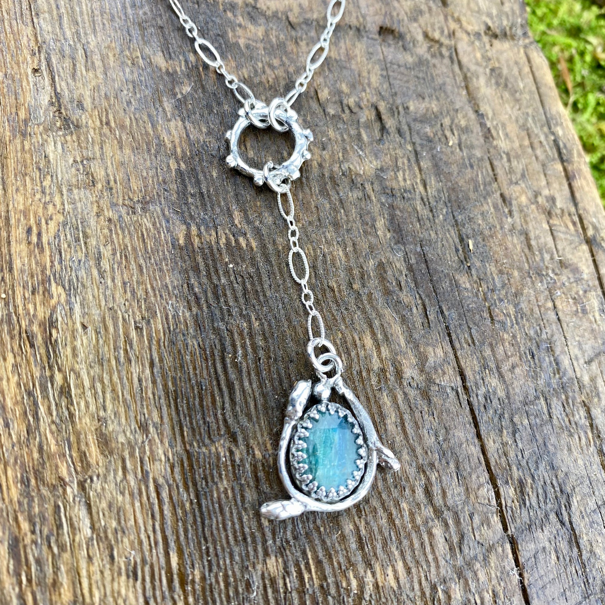 stunning Teal Kyanite Priestess pendant