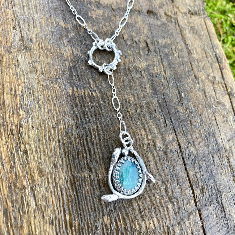 stunning Teal Kyanite Priestess pendant