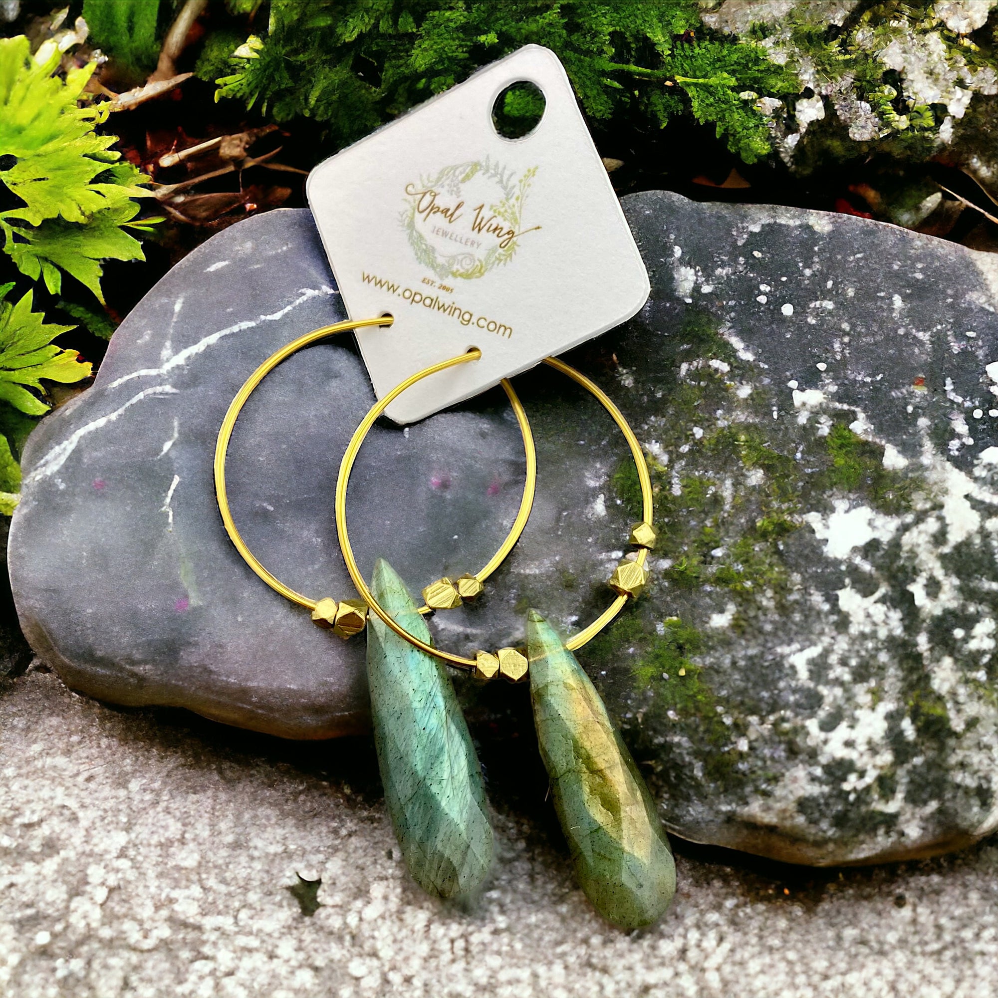 Gold Filled *Selene* earrings with Golden Labradorite