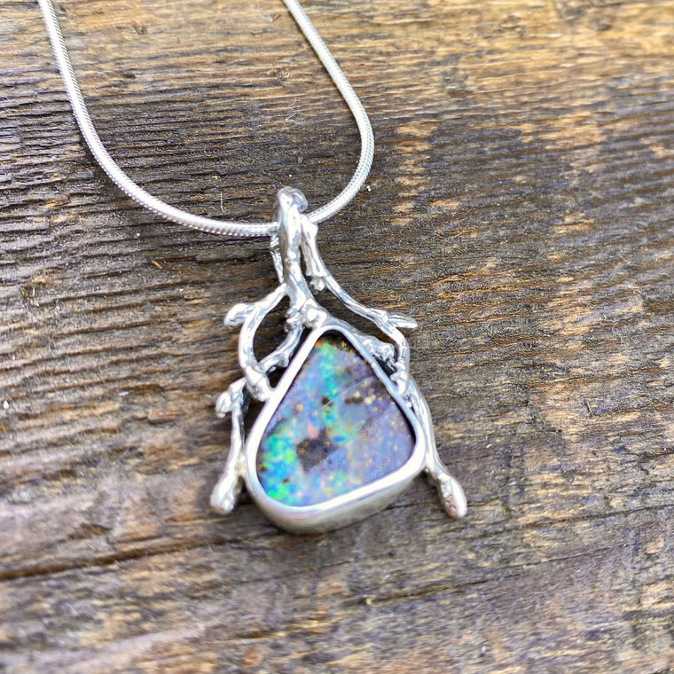 Woodland Boulder Opal Pendant