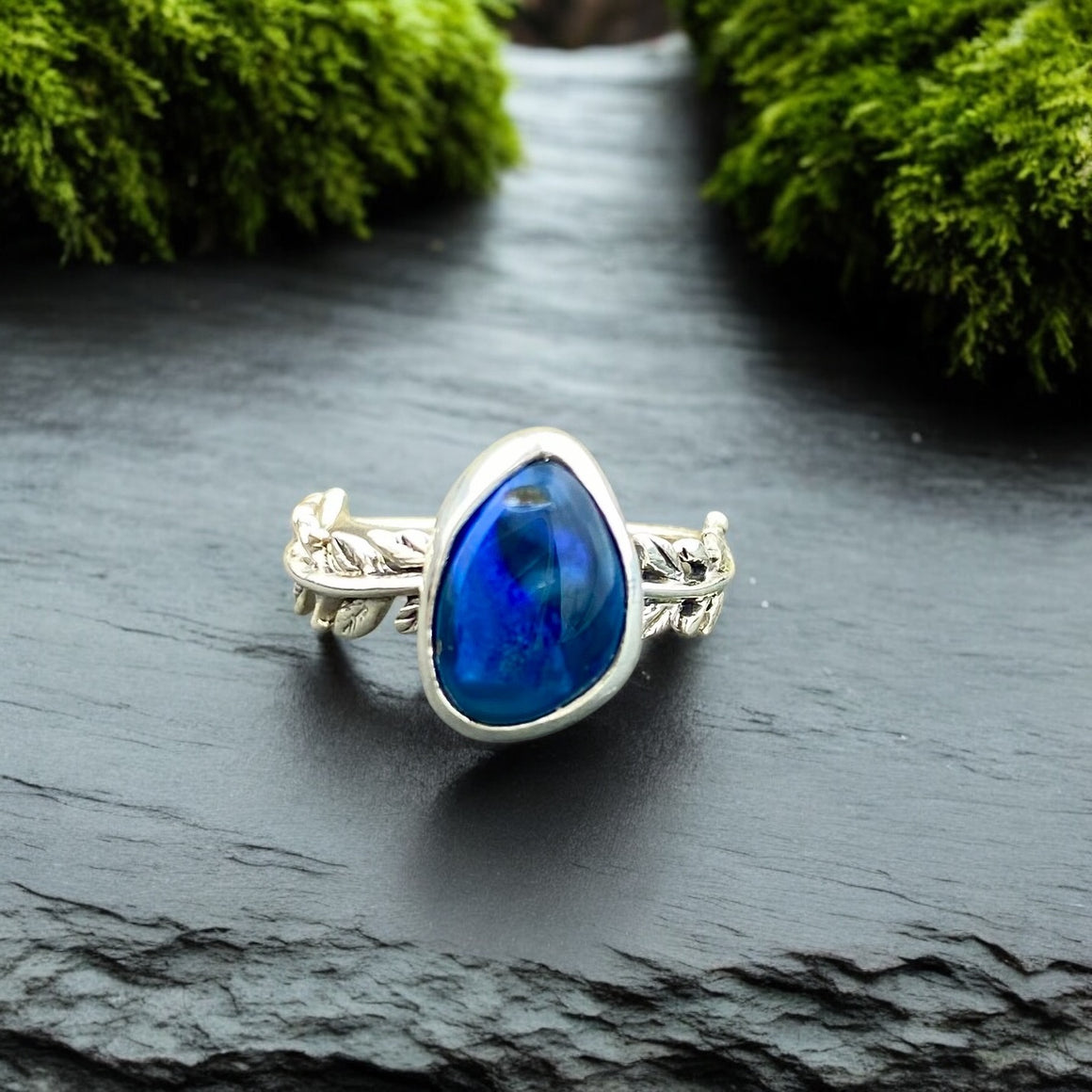 Black Opal Vine Ring