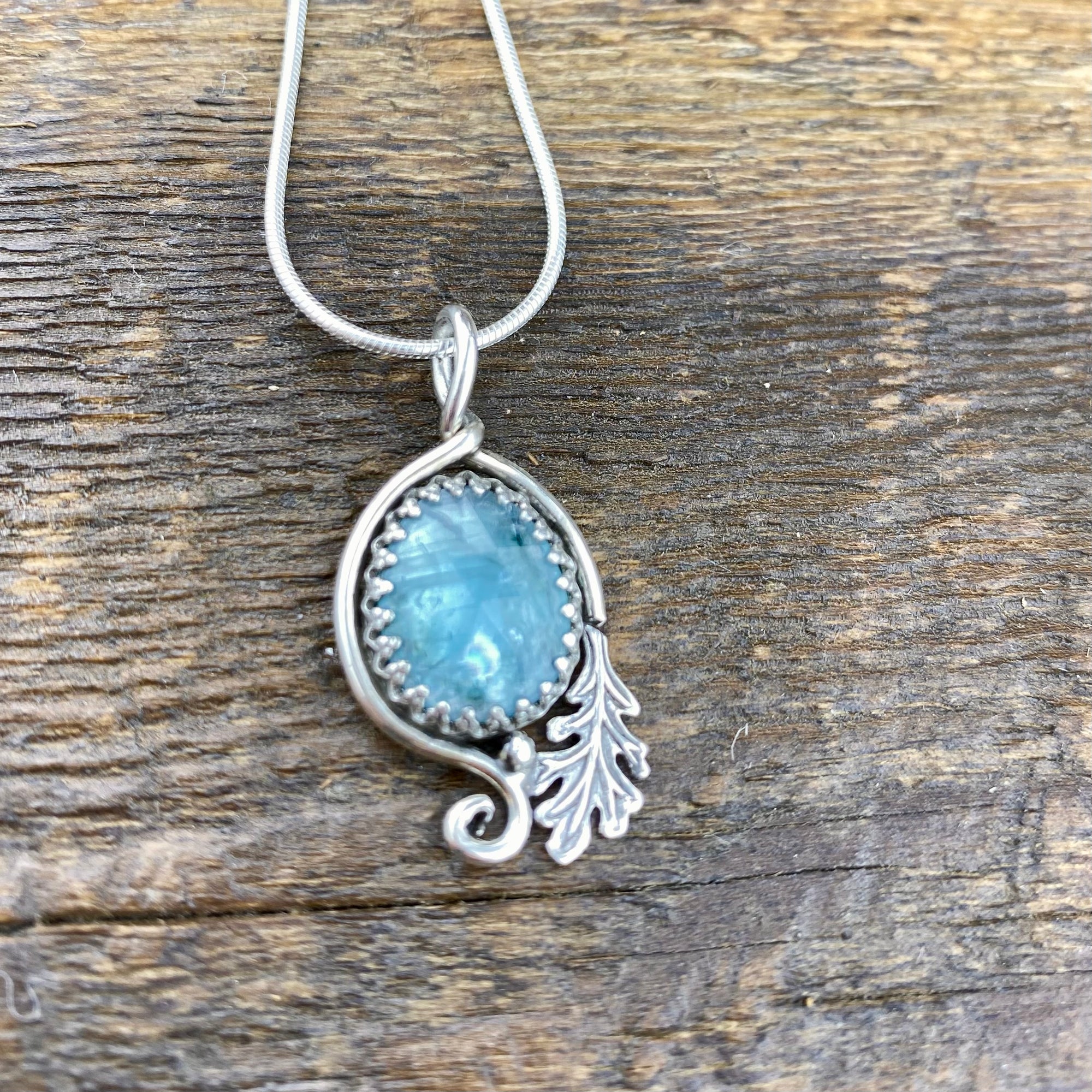Teal Kyanite Oak pendant