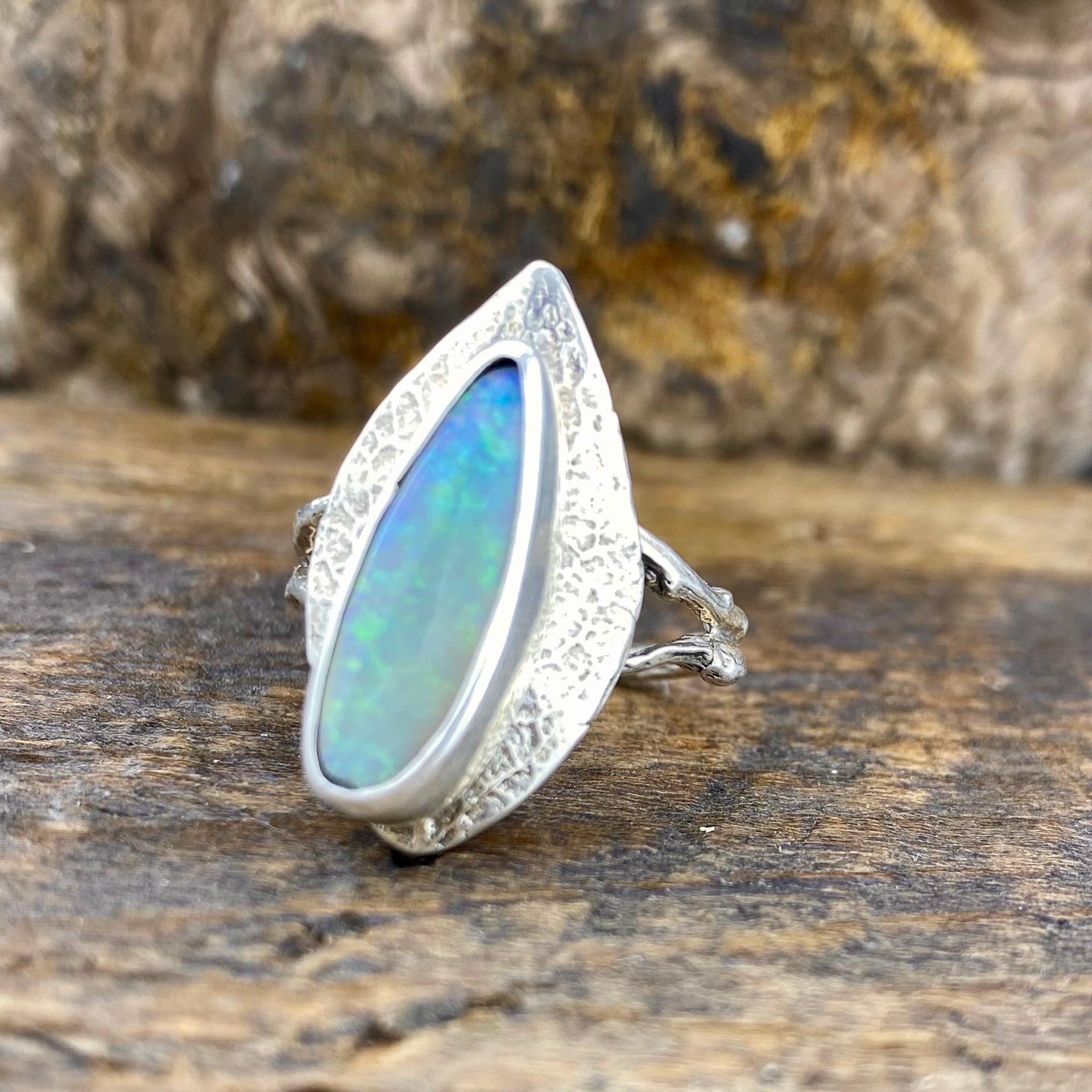 Deep Crystal Fire Opal Alder Ring