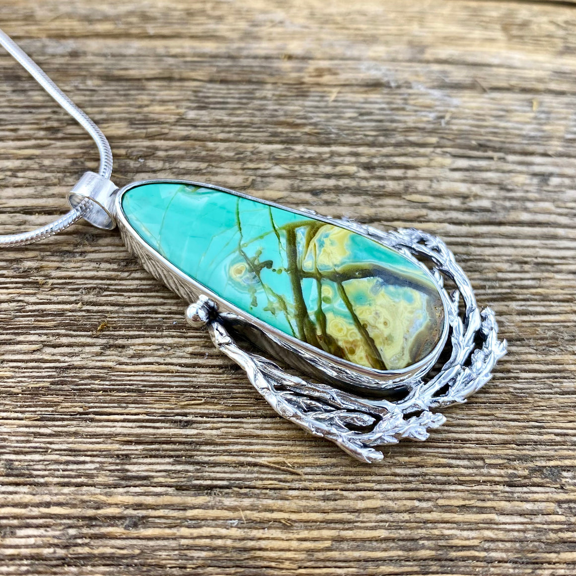 Vitality Gorgeous and Rare Clay Canyon Variscite Pendant