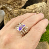 Beautiful iridescent purple Pipe Boulder Opal Ring