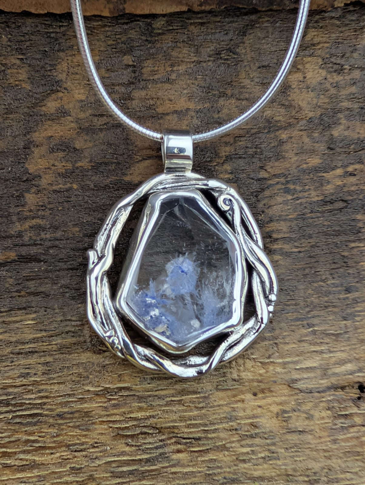 Reserved for Diane Blue dumortierite pendant