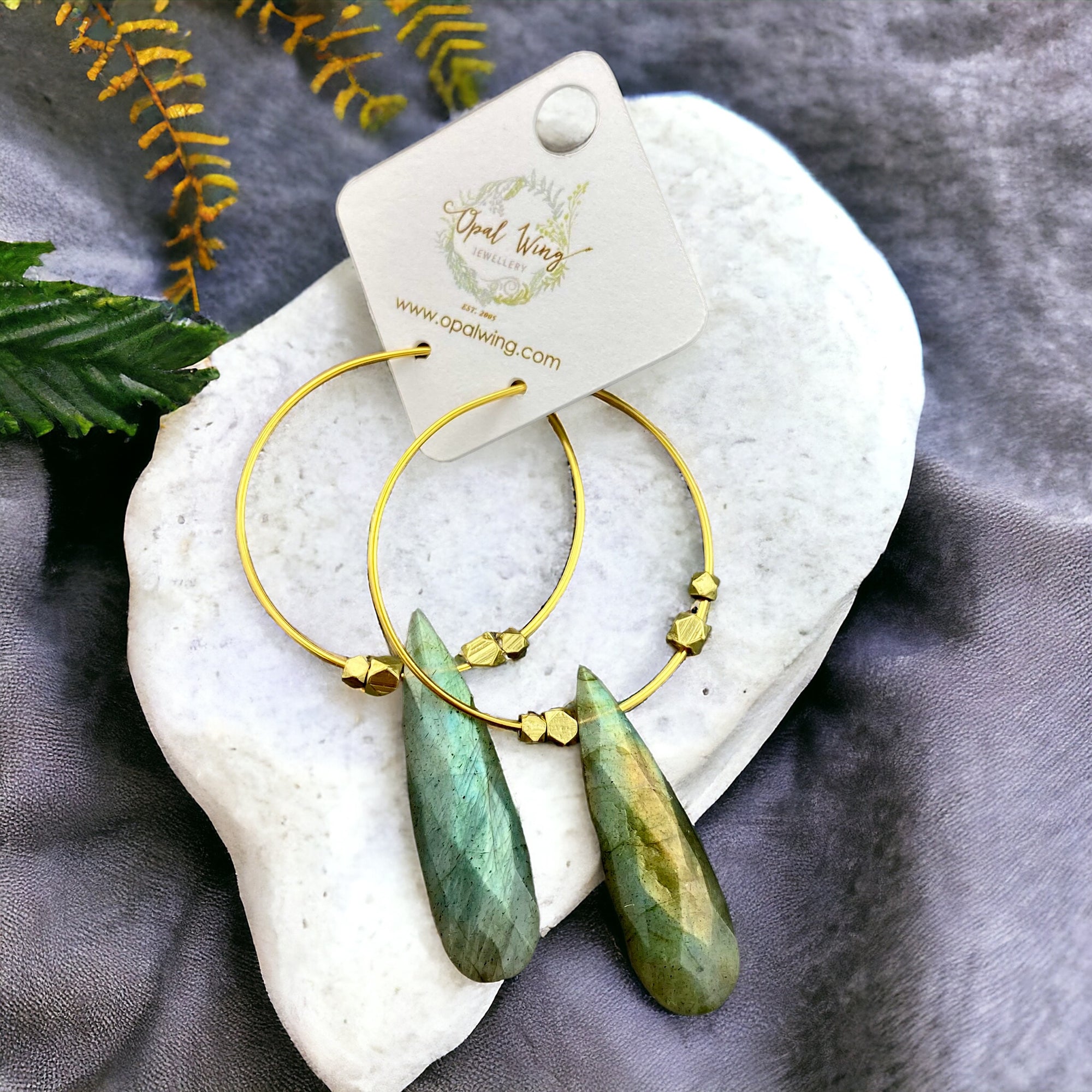 Gold Filled *Selene* earrings with Golden Labradorite