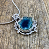 Blue Indicolite Tourmaline Cedar Pendant on