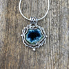 Blue Indicolite Tourmaline Cedar Pendant on