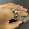 Beautiful Large Purple Pipe Boulder Opal Ring