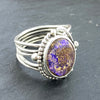 Beautiful Large Purple Pipe Boulder Opal Ring