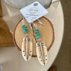 Owl Feather Porcelain and Turquoise earrings