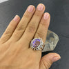 Beautiful Large Purple Pipe Boulder Opal Ring
