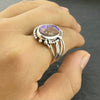 Beautiful Large Purple Pipe Boulder Opal Ring