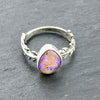 Beautiful iridescent Purple Pipe Opal Ring