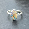 Leafy Rainbow Pipe Opal Ring