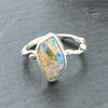 Leafy Rainbow Pipe Opal Ring