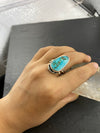 Bright Pilot Mountain Turquoise Willow Ring