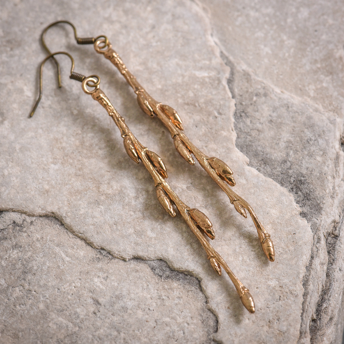 Beech Earrings in Bronze