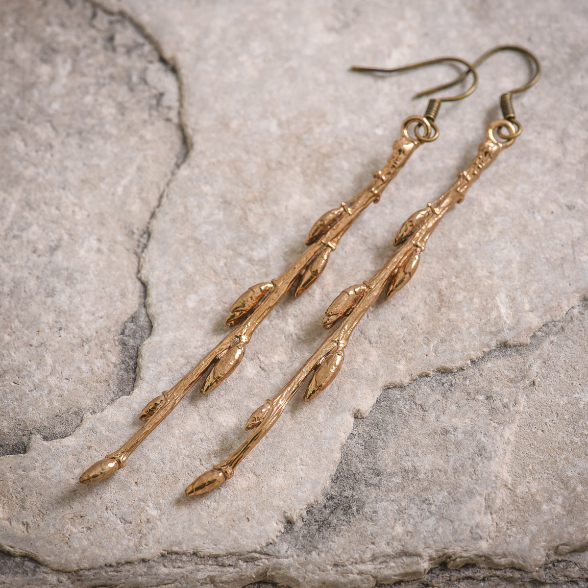 Beech Earrings in Bronze
