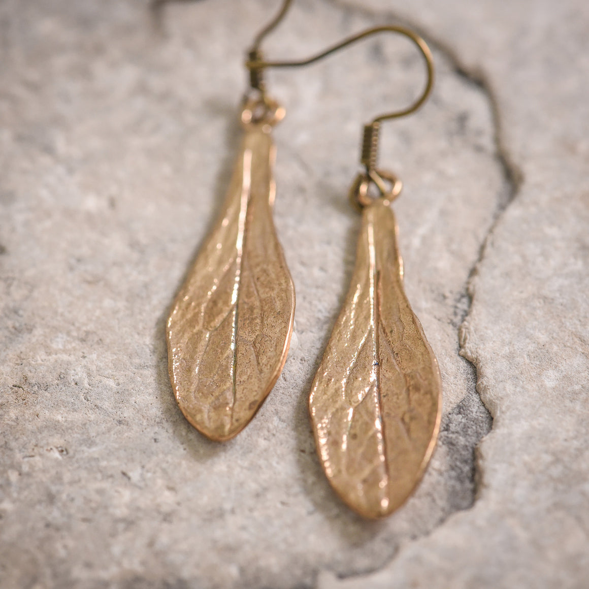 Maple Key Earrings in Bronze
