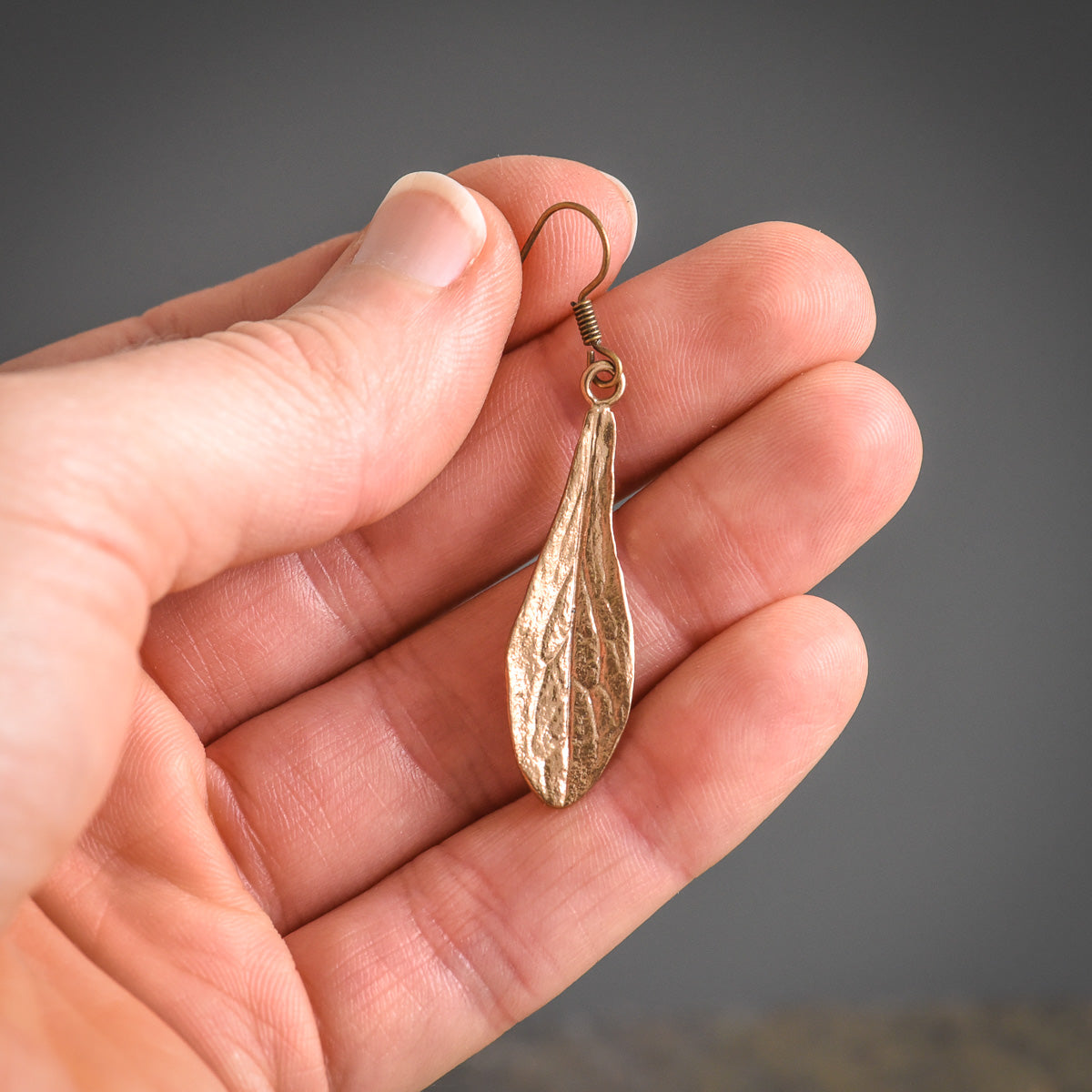 Maple Key Earrings in Bronze