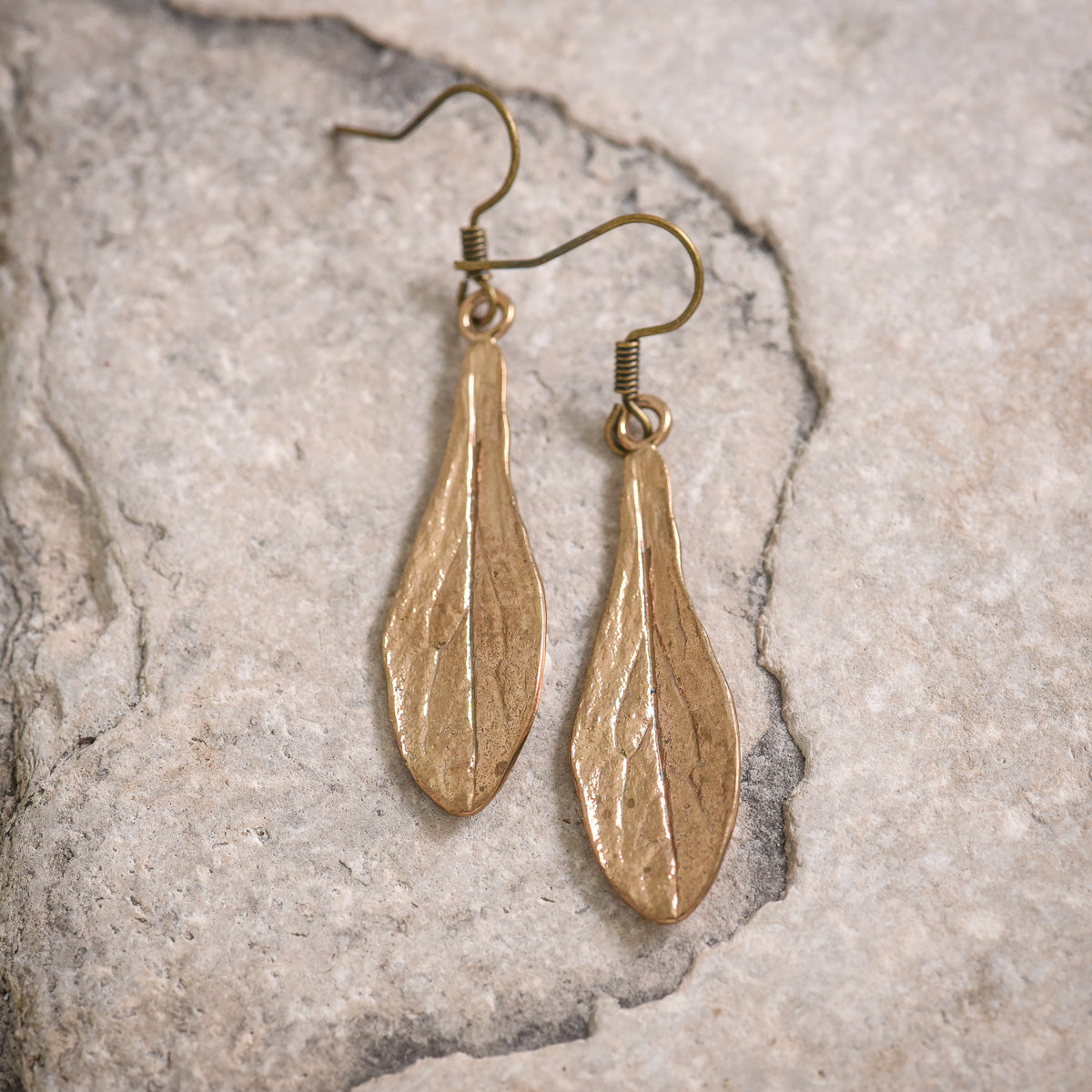 Maple Key Earrings in Bronze