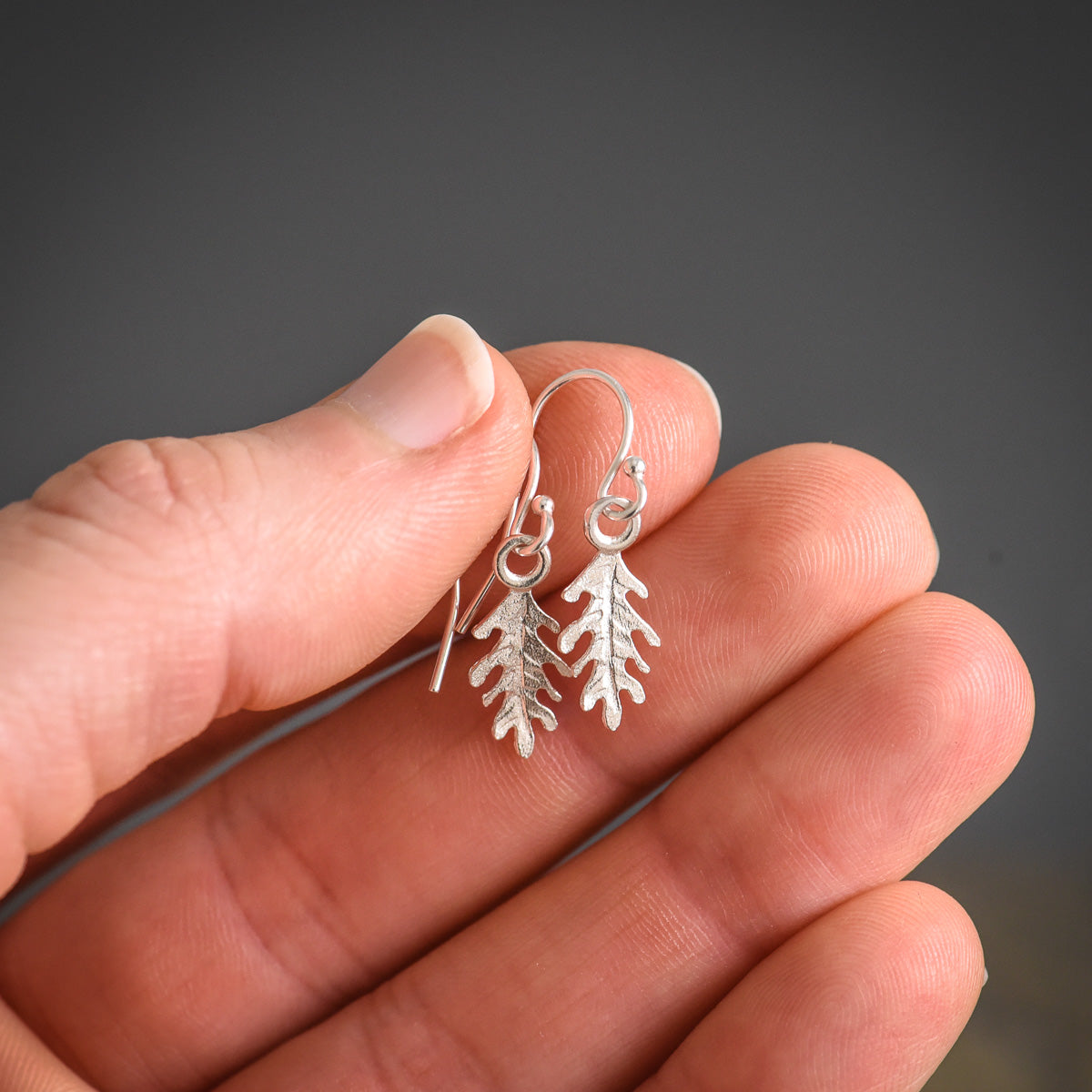 Mini Oak Leaf Earrings