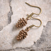 Pine Cone Earrings in Bronze