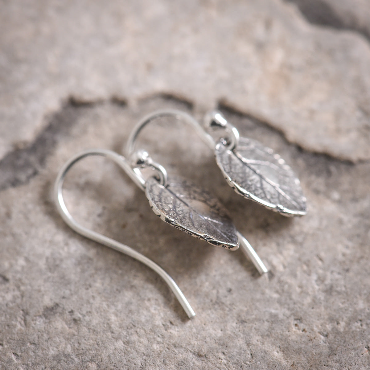 Mini Rose Leaf Earrings