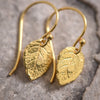 Rose Leaf Earrings - Gold Filled