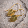 Rose Leaf Earrings - Gold Filled