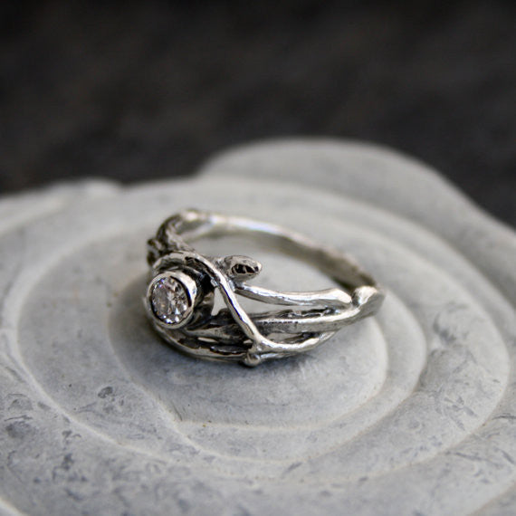 The Woodland Engagement Ring 14kt White Gold