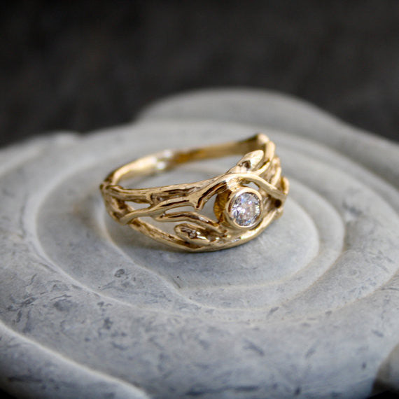 The Woodland Engagement Ring 14kt Yellow Gold