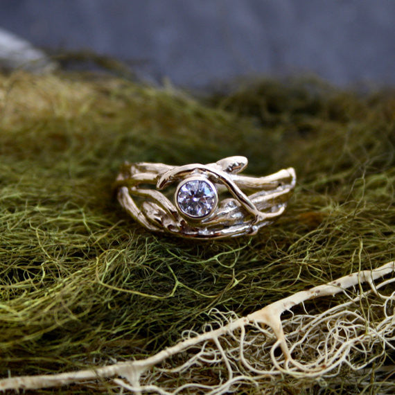 The Woodland Engagement Ring 14kt Yellow Gold