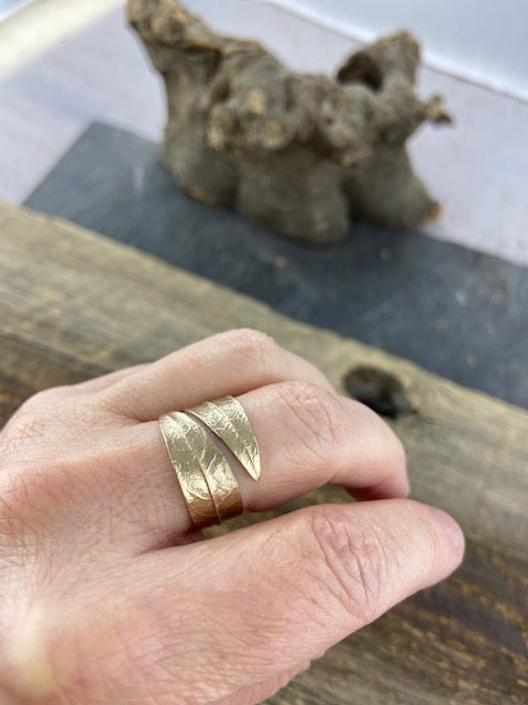 Willow Leaf Ring in Bronze