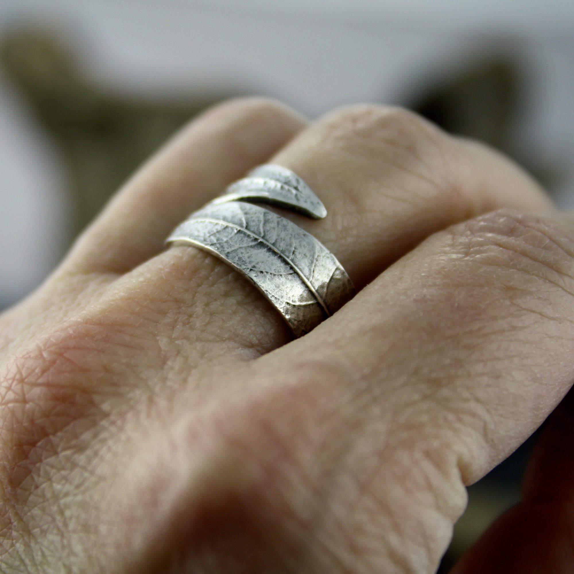 Willow Leaf Ring in Silver