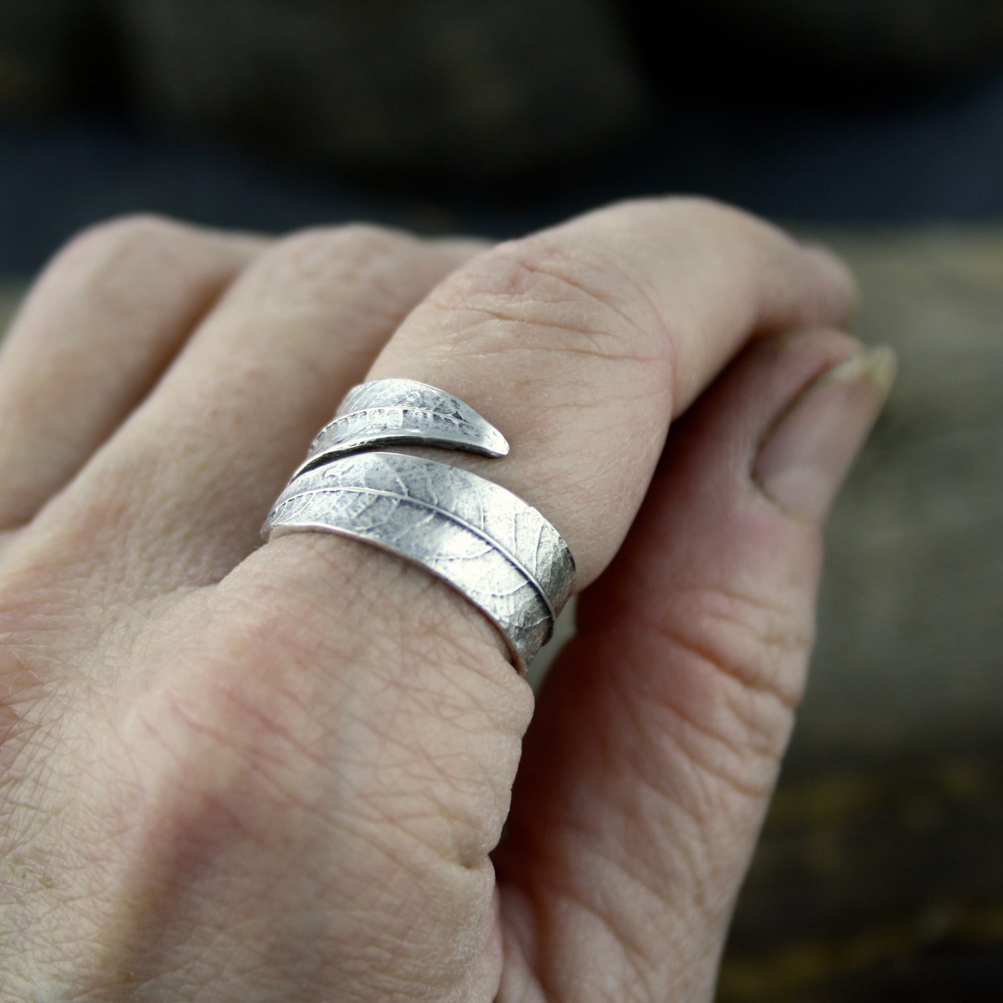 Willow Leaf Ring in Silver