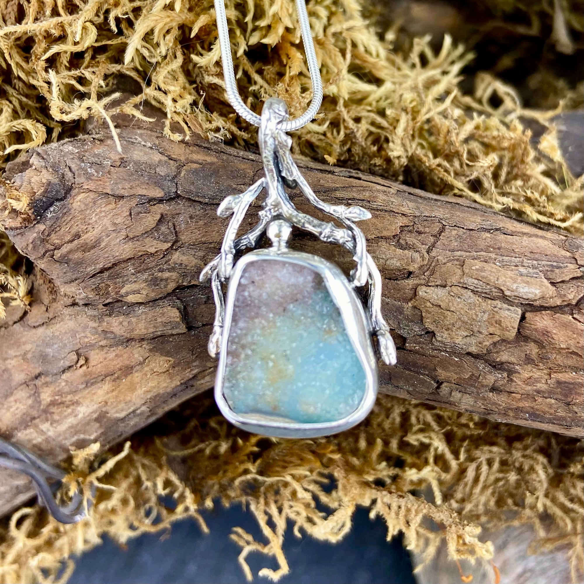 Chrysocolla Drusy Pendant
