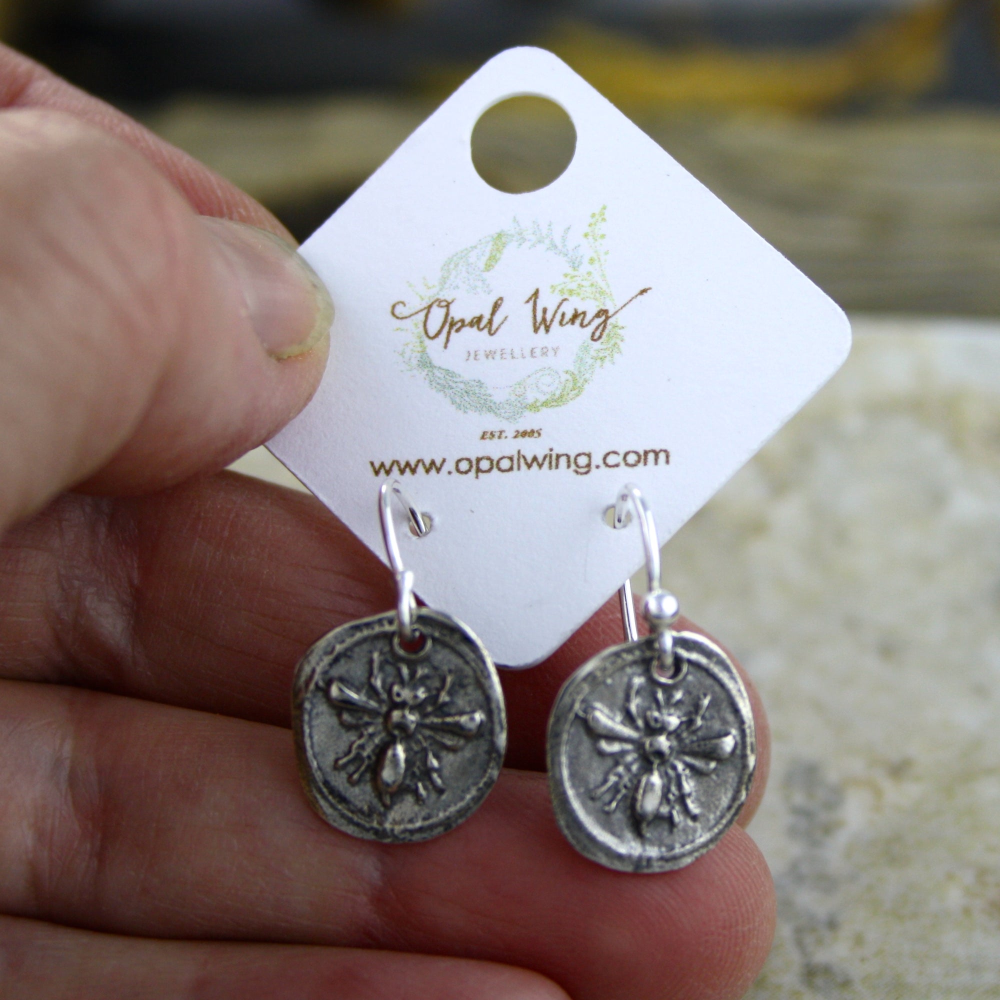 Bee Earrings in Silver